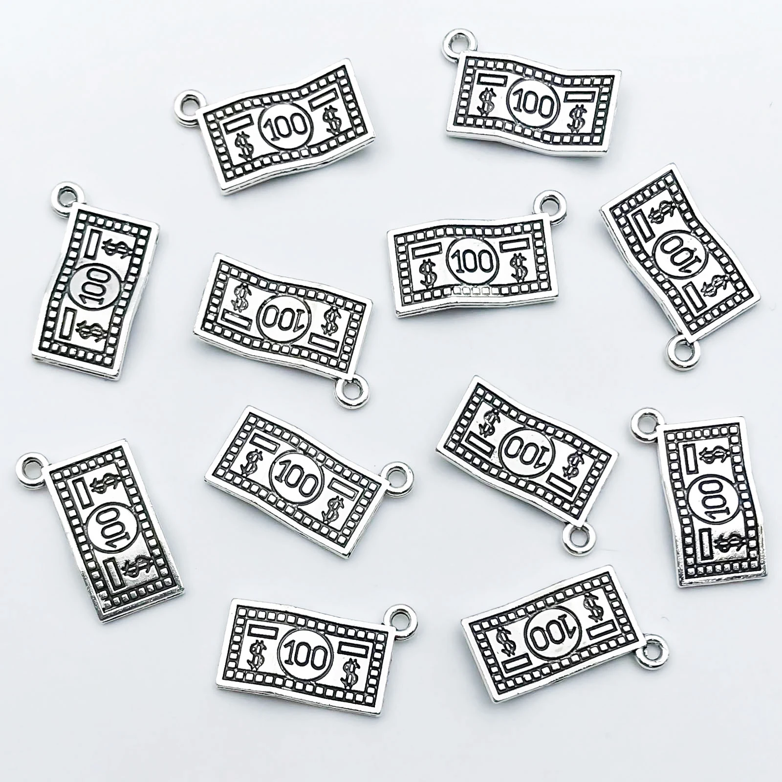 10/20pcs Antique Silvery Alloy Dollar Charms Money Pendants For Jewelry Making DIY Handmade Necklace Bracelet Earrings Accessory