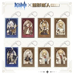 1Pc Anime Game Genshin Furina Navia Lyney Cute Card Key Chain Men's Women's knapsack Pendant Decoration Acrylic Keyrings Gifts