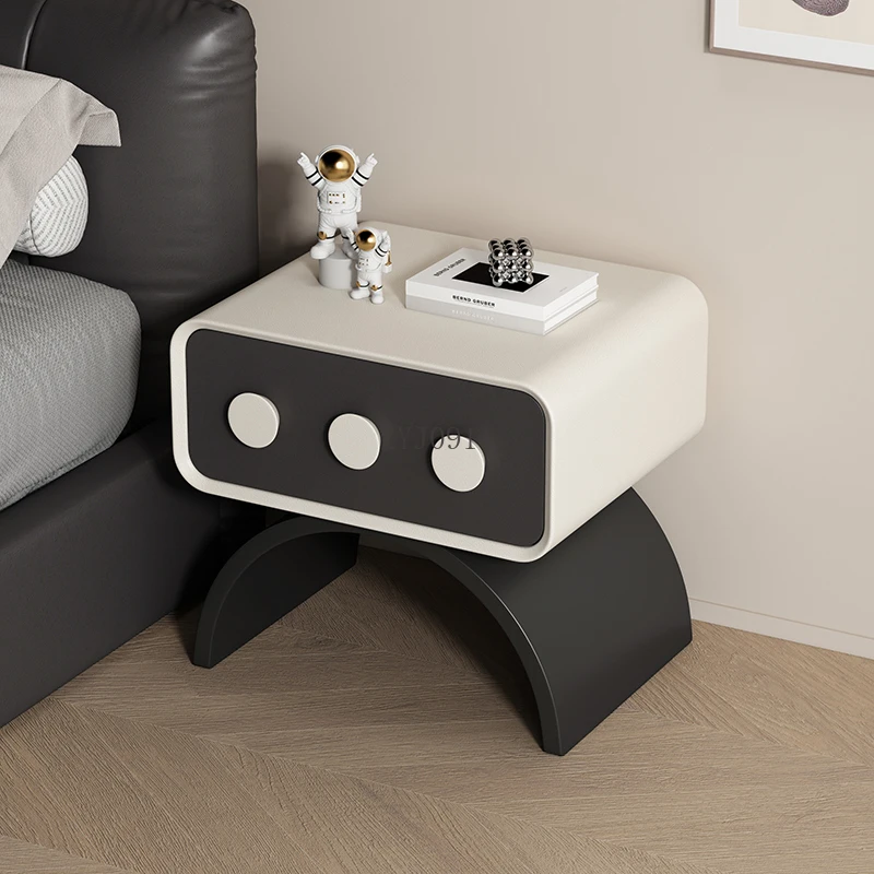 Creative medieval cream wind solid wood bedside table simple children's bedroom bedside storage cabinet