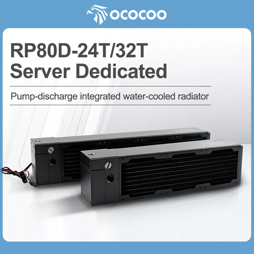 OCOCOO Integrated Water Cooling Radiator Server Dedicated 1U 2U Case Copper Heatsink PWM Silent Pump Liquid Cooler RP80D