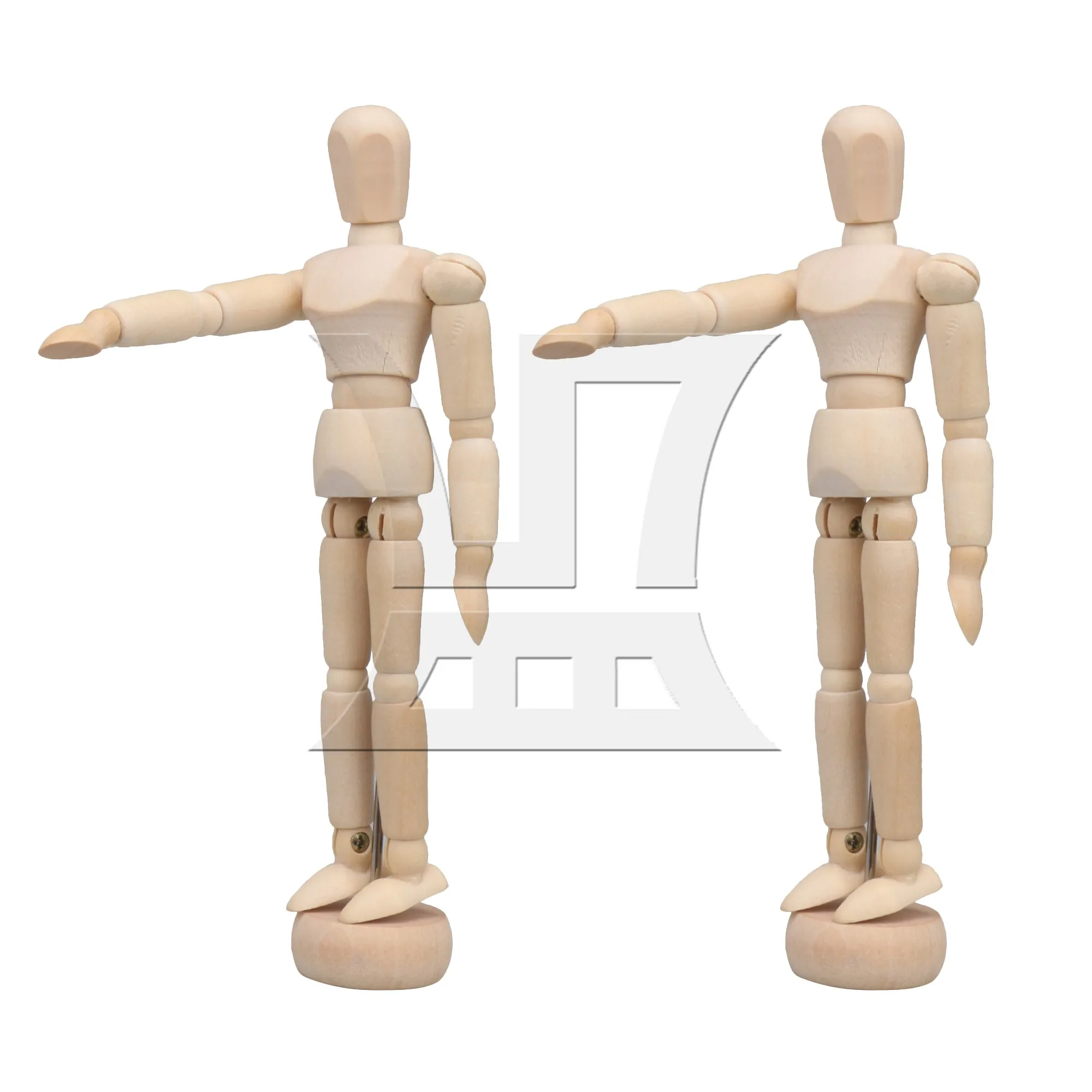 2 Pieces Tall Wooden Mannequin Poseable Manikin for Desktop Decoration 5.5