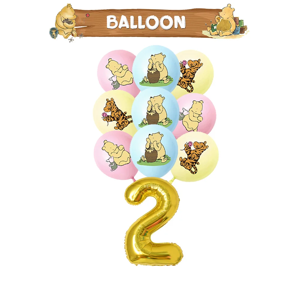 Winnie Puuh Geburtstagsdekoration Puuh-Bär Teller Tischdecken Servietten Banner Becher Kindergeburtstag Geschenke Babyparty
