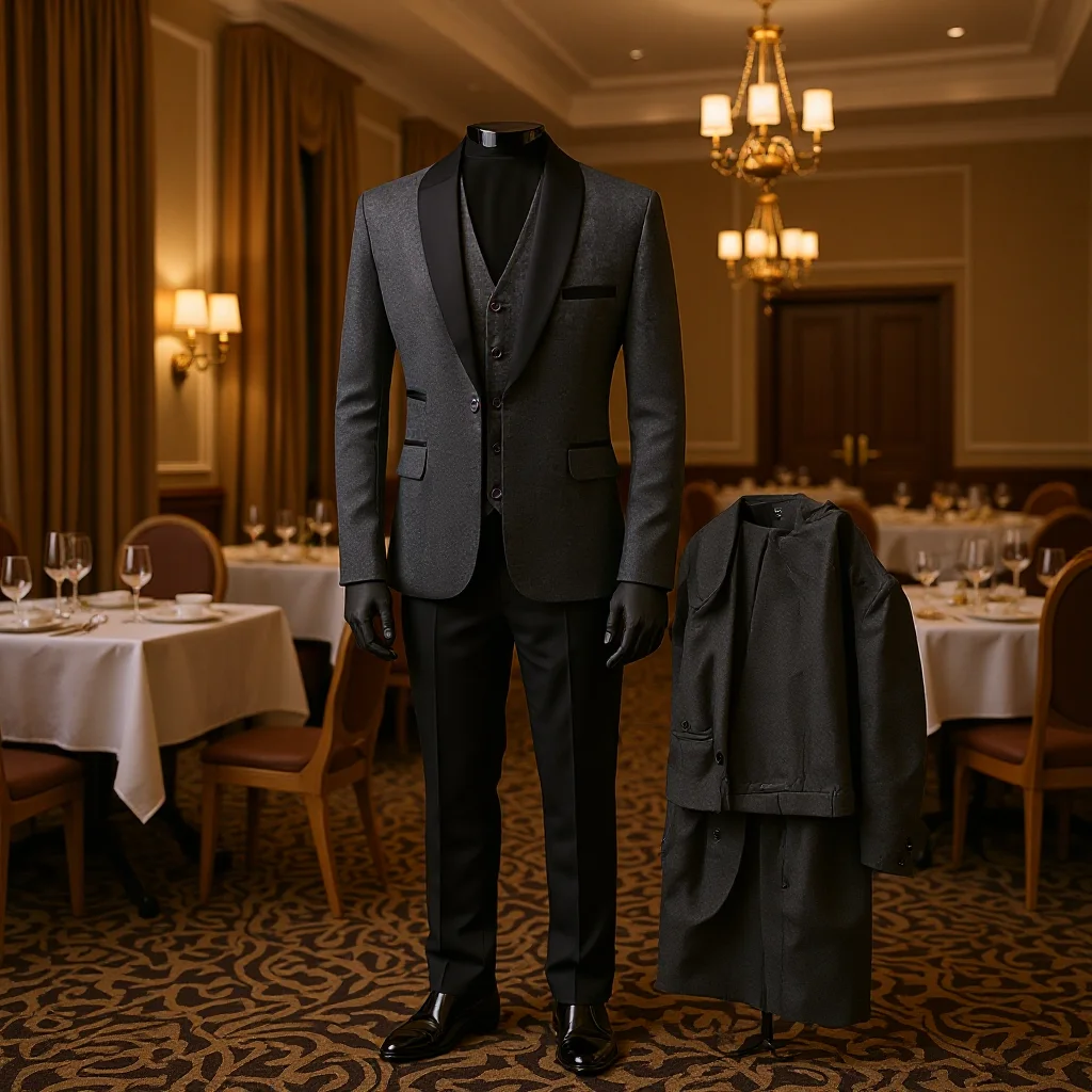 

Groom's Set Men's Three-Piece Slim Fit Korean Style Wedding Business Casual Handsome Suit For Men