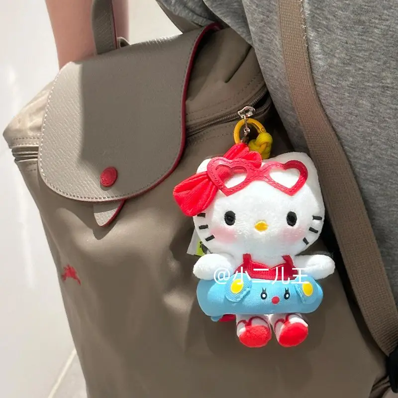 

Summer New Hello Kitty Plush Toys Keychain Kawaii Lifebuoy Kitty Pendant Keyring Women Bags Keychains Girls Birthday Gifts