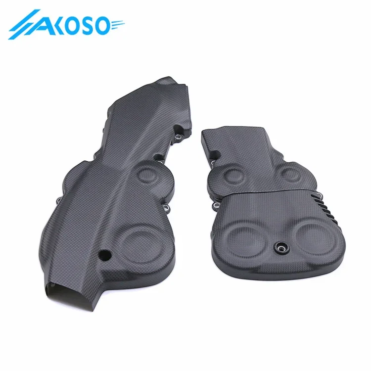 AKOSO ألياف الكربون الجافة دراجة نارية الملحقات غطاء المحرك ل Ducati Hypermotard 950 2019 + #2