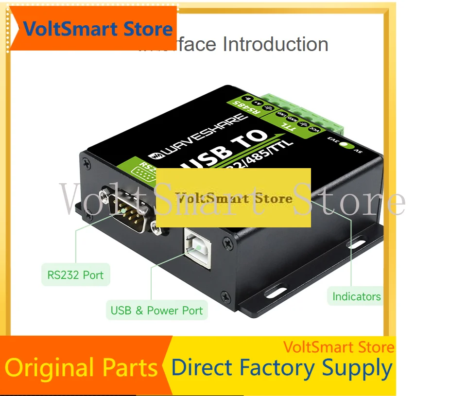 VoltSUSB To RS232/RS485/TTL Interface Converter Industrial-grade Isolation FT232RNL Chip For Stable Transmission