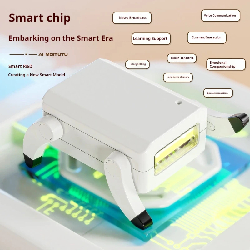 Moitutu Ai Smart Robot Dog V3.0 Ai Voice Interactive Desktop Electronic Pet Early Education Mini Portable Companion Toy Gift