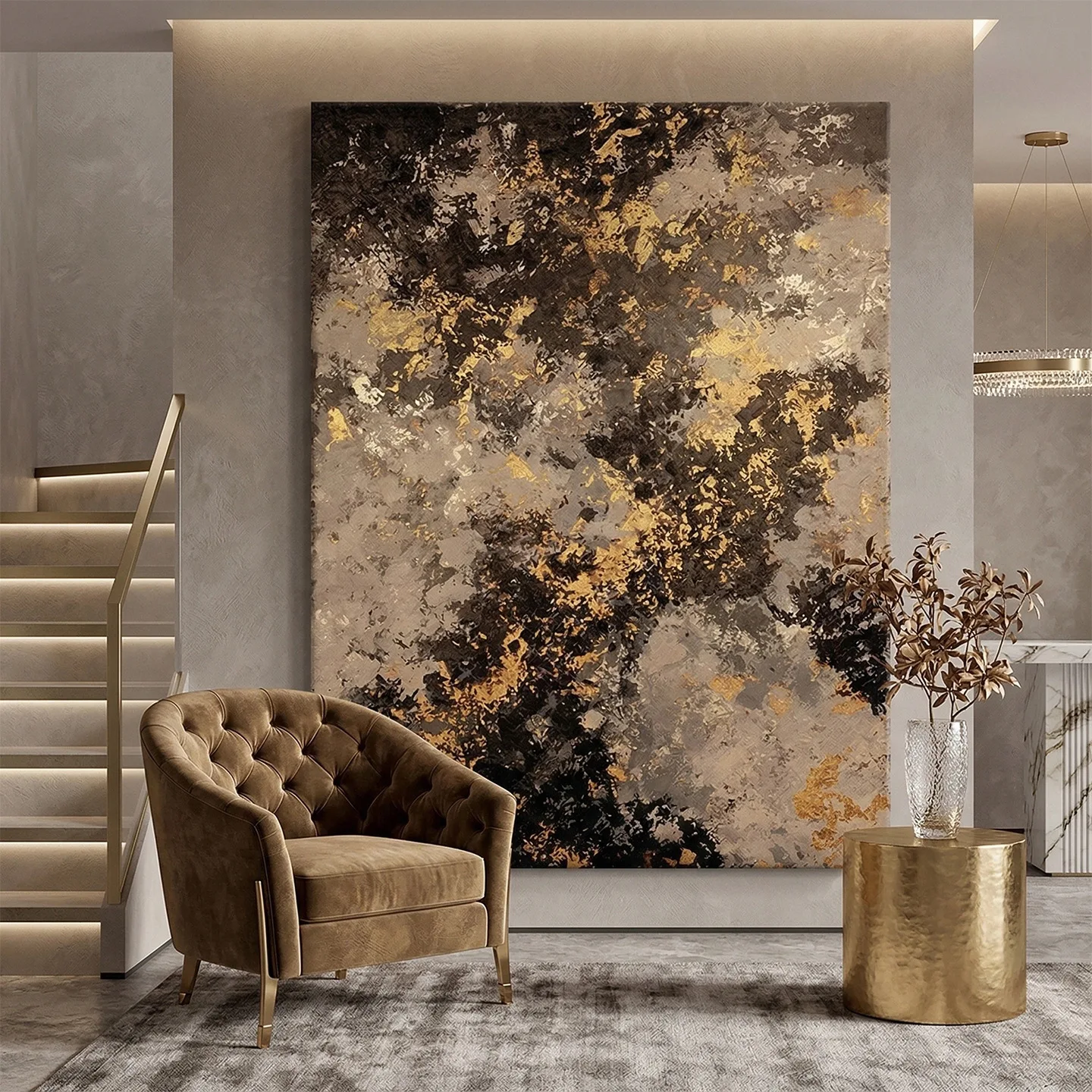 DSA minimalist living room sofa background wall decorative painting wabi sandy wind entrance hanging painting wholesale