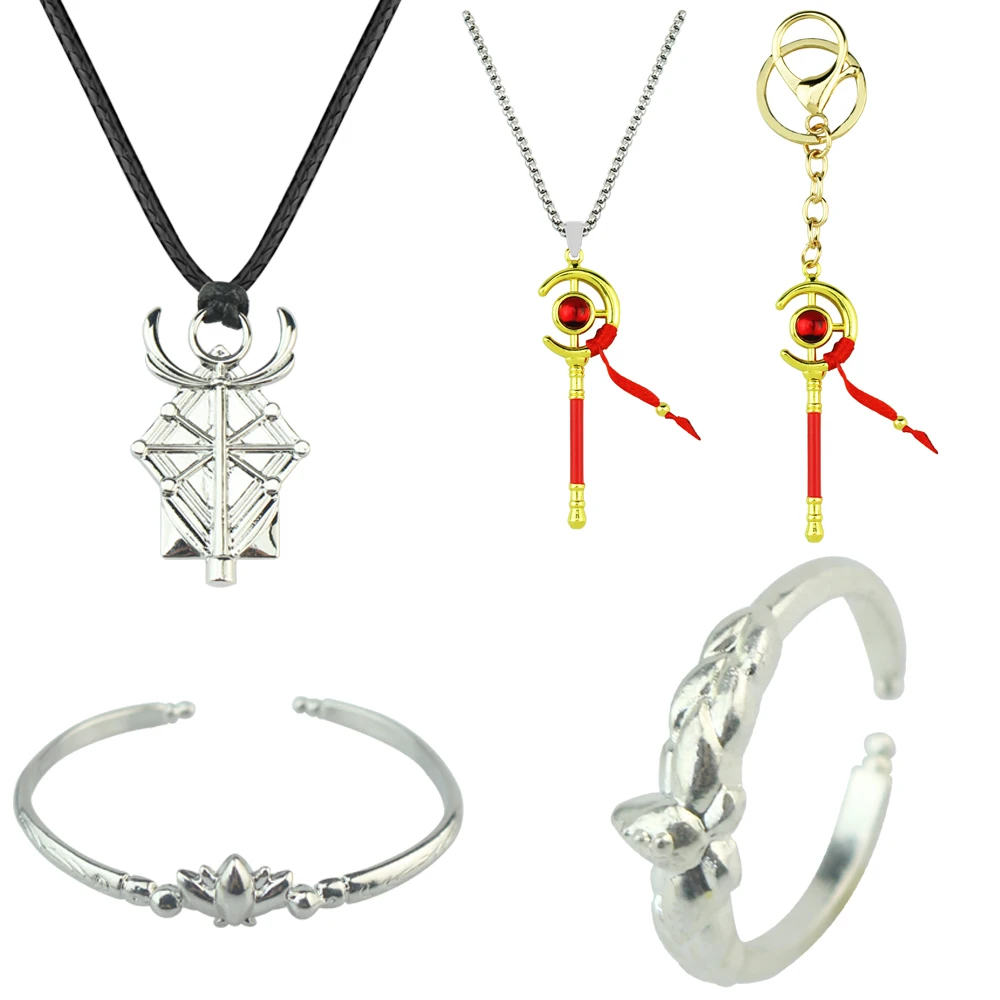 Anime Cosplay Frieren At The Funeral Rings Bracelet Himmel Stark Fern Adjustable Finger Bangle Eternal Love Couple Jewelry Set
