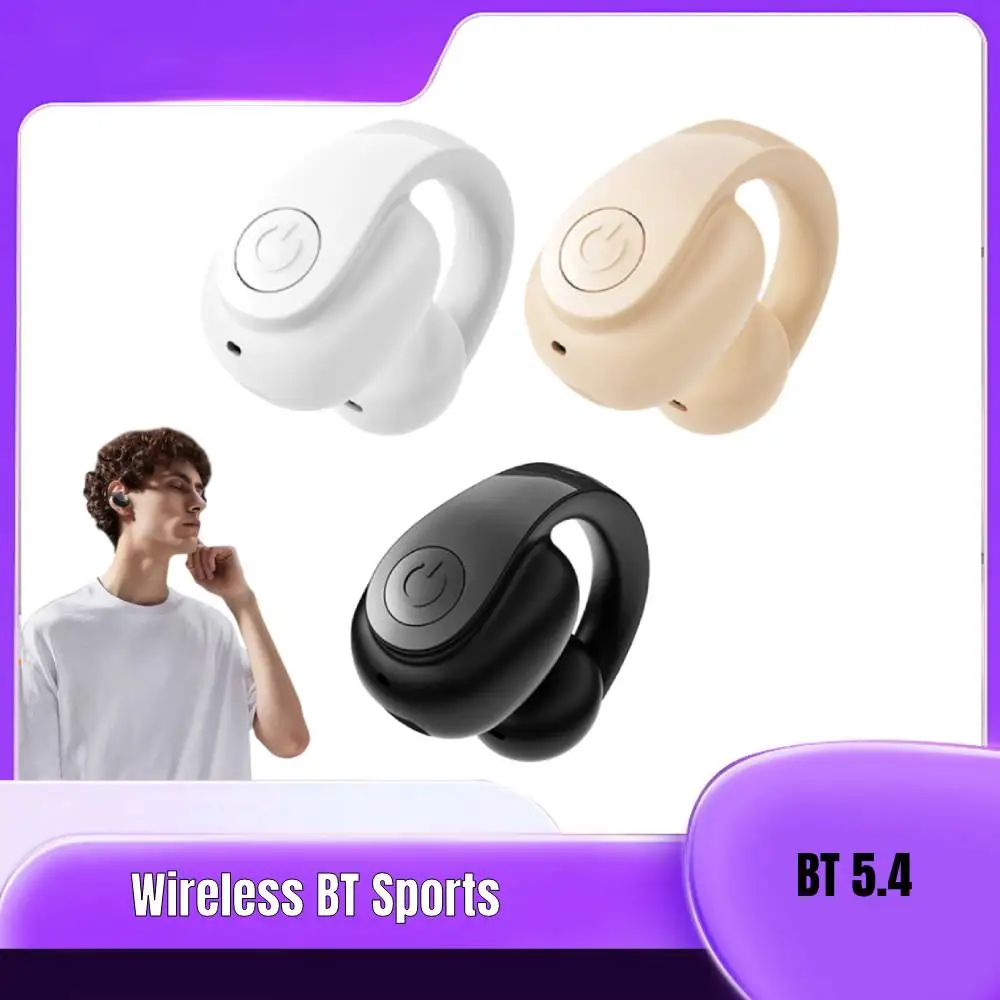 Wireless Ear Clip On Earphone Portable Bluetooth Headphones Waterproof Noise Canceling HD Sound Sport Headset Earbuds for Travel