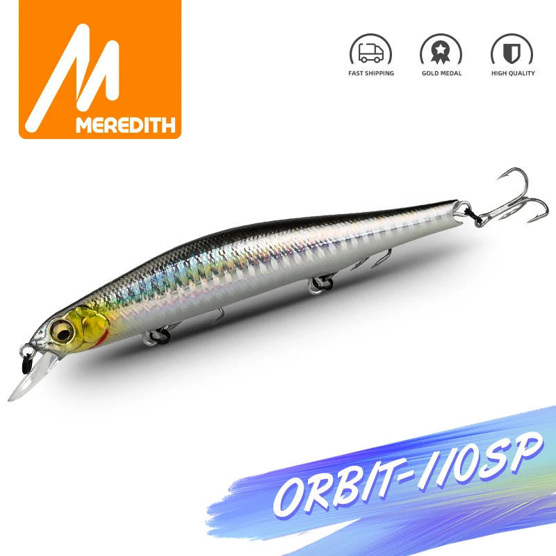 MEREDITH ORBIT-110SP High-Quality Fishing Lures with Magnetic Orbital Mechanism, Minnow Wobbler Tackle Hooks Included