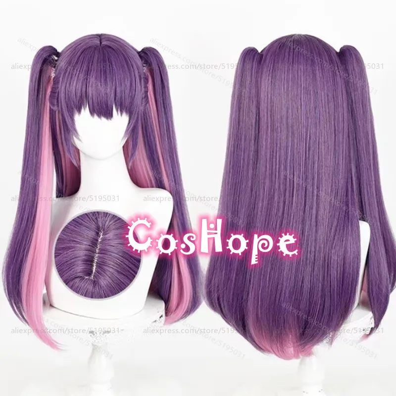 Miriella Cosplay Wig with Double Ponytails Mikari Tachibana Pink Purple Wig Cosplay Anime Wigs Heat Resistant Synthetic Wigs