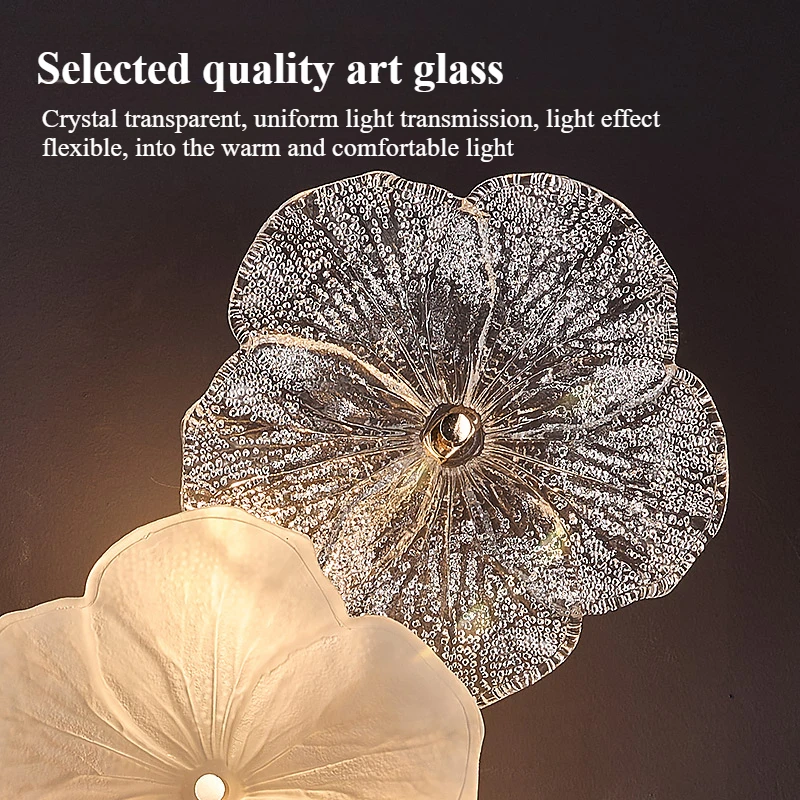 프랑스어 빛 럭셔리 거실 벽 조명 2025 새로운 배경 벽 장식 조명 침실 크리 에이 티브 꽃 머리맡 램프