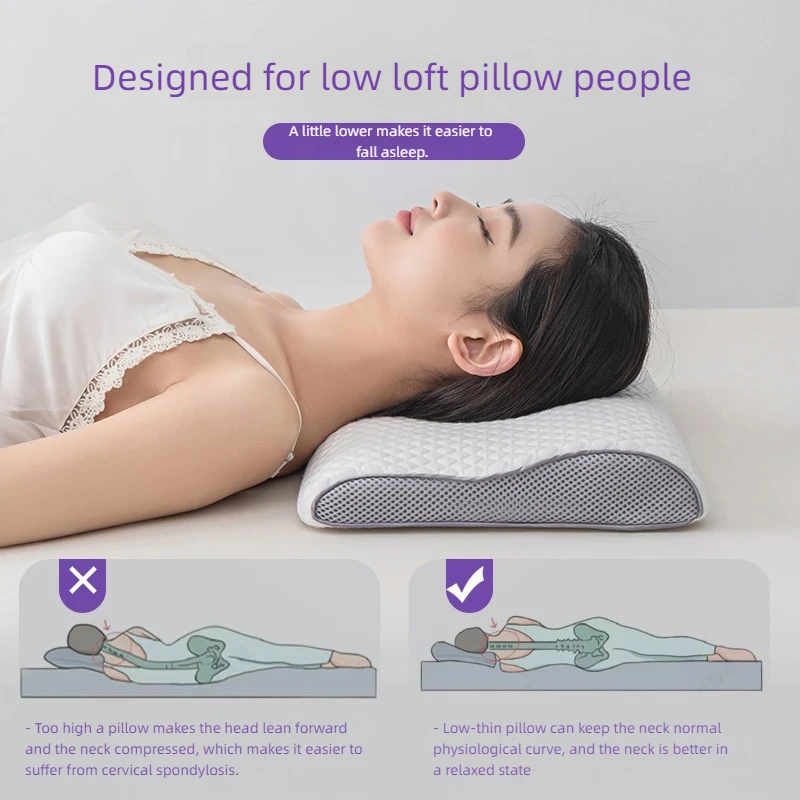 Cross-border Amazon ultra low pillow low pillow soft pillow home thin pillow to protect cervical vertebra ultra soft pillow