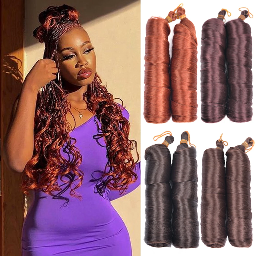 Pre Stretched French Curls Hair Spiral Curls Braiding Hair Synthetic Loose Wave Crochet Braids Hair Extensions