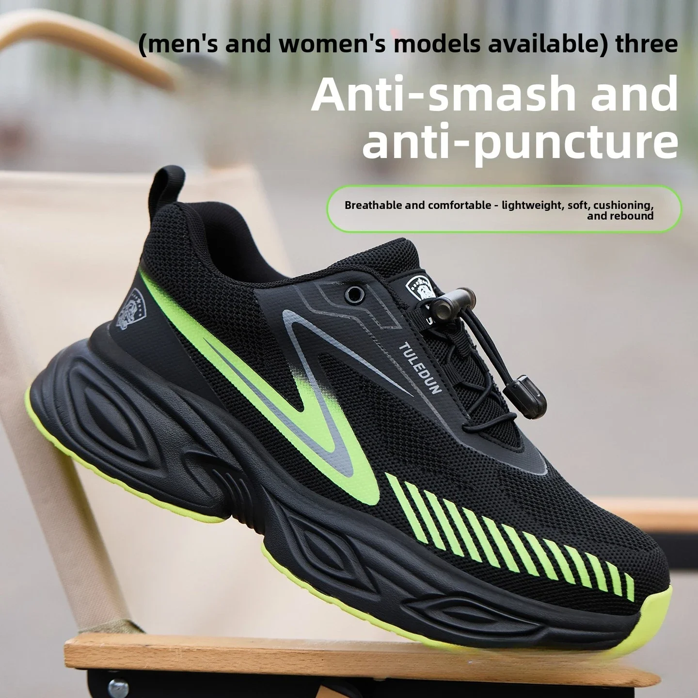 Men Steel Toe Safety Shoes Anti Smash Puncture Proof Slip Resistant Breathable Soft Sole Wear Resistant Work Boots