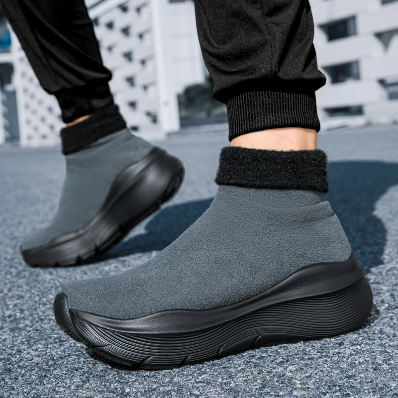 Nylon Suede and Cotton Warm Sports Shoes, Winter Fashion Trend, Men's and Women's Casual Cotton Shoes