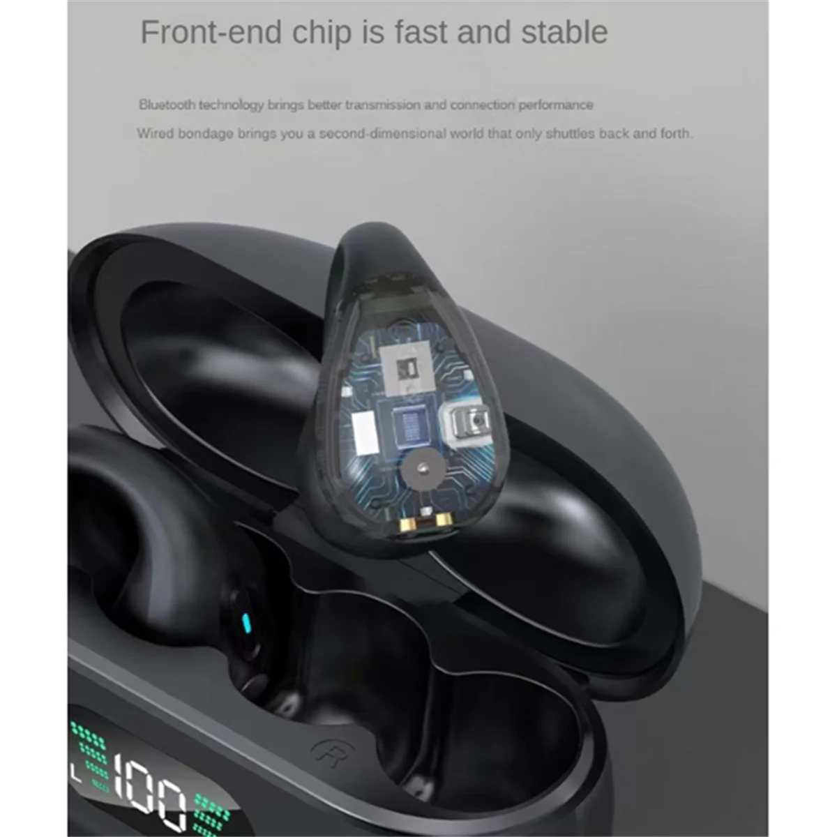 ชุดหูฟังยอดนิยมไม่ใส่หู Bone Conduction Clip-Ear Motion B