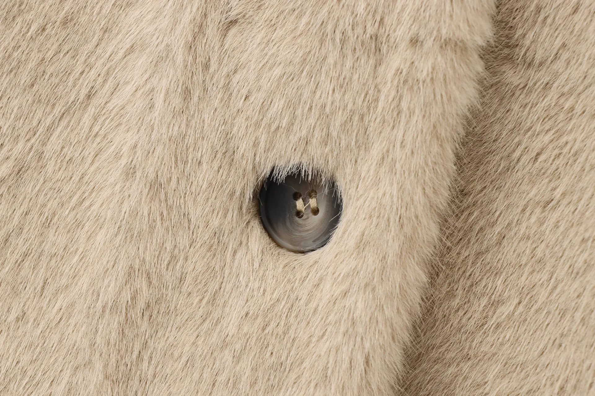 معطف أنيق مريح برقبة دائرية وأكمام طويلة للنساء، جاكيت قصير أنيق من الفرو الصناعي، صدر واحد مع مع معطف مستقيم