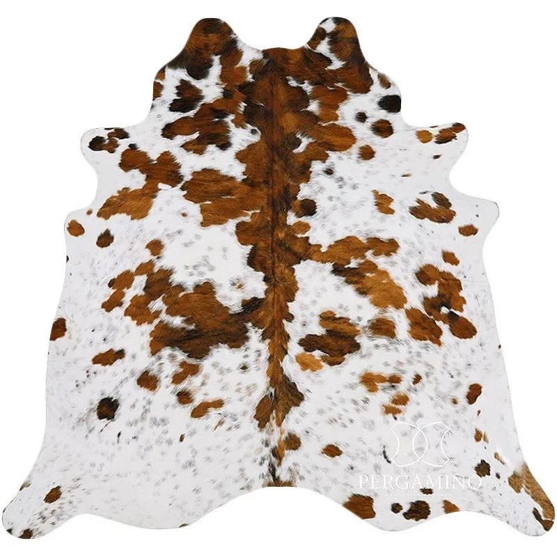 

Ecowhides 100% Genuine Brazilian Cowhide Rug - Tricolor White - Luxury Cowskin Cow Hide Leather Area Rug Home Decor