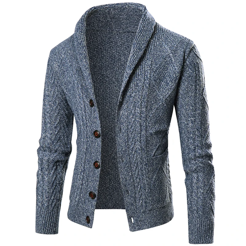 Cardigan sweater Men Cotton Knitted Single-Breasted Lapel Jacket male business Coat Double Breasted Elite Elegance People charm