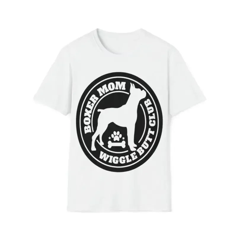 Soft Cotton T Shirt Dog Boxer Mom Wiggle Butt Club