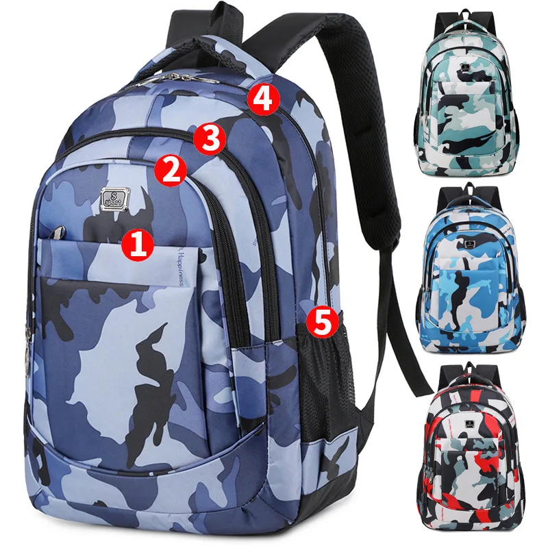 Unisex Mochilas Large Capacity Outdoor Travel Backpack Double Shoulder Bags Camo Laptop Backpack School Bag Travel Rucksack