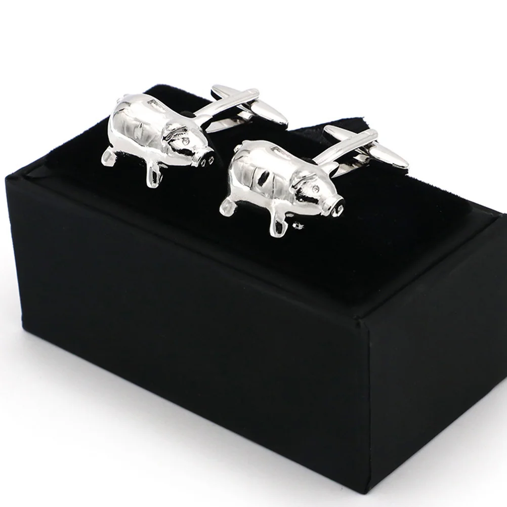 

1Pair Creative Pig Cufflinks Money Box Design Men Shirts Sleeve Buckle Accessories Business Groom Wedding Gift