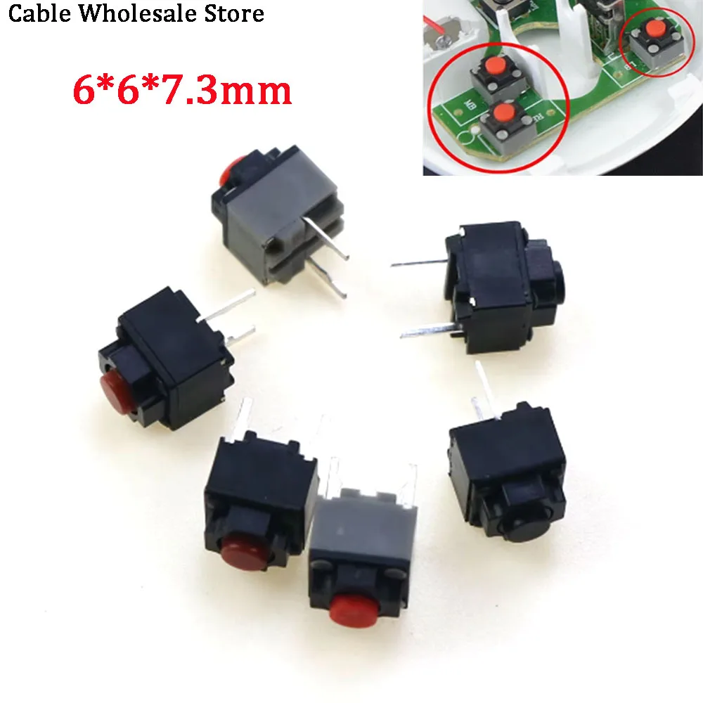 

10-100pcs 6*6*7.3 Kailh square silent mouse micro switch Mute switch can replace a rectangle micro switch 8 millions lifetime