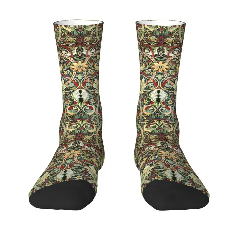 

William Morris Bullerswood Antique Rug Print Men Women Crew Socks Unisex Novelty 3D Printed Dress Socks