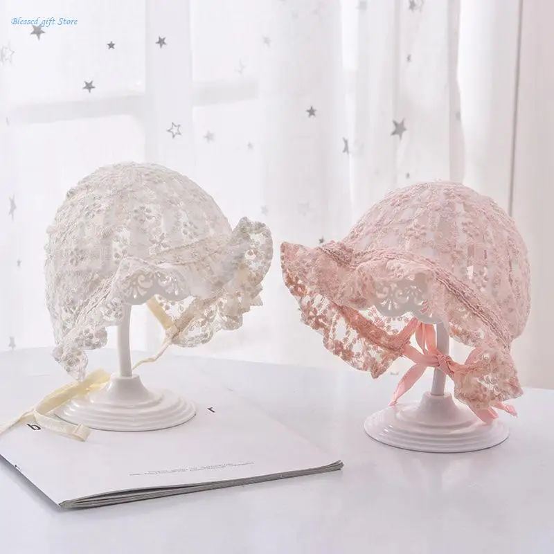 Lace Newborn Baby Hat Photography Props Summer Girls for Sun Hat Infant Bonnet C