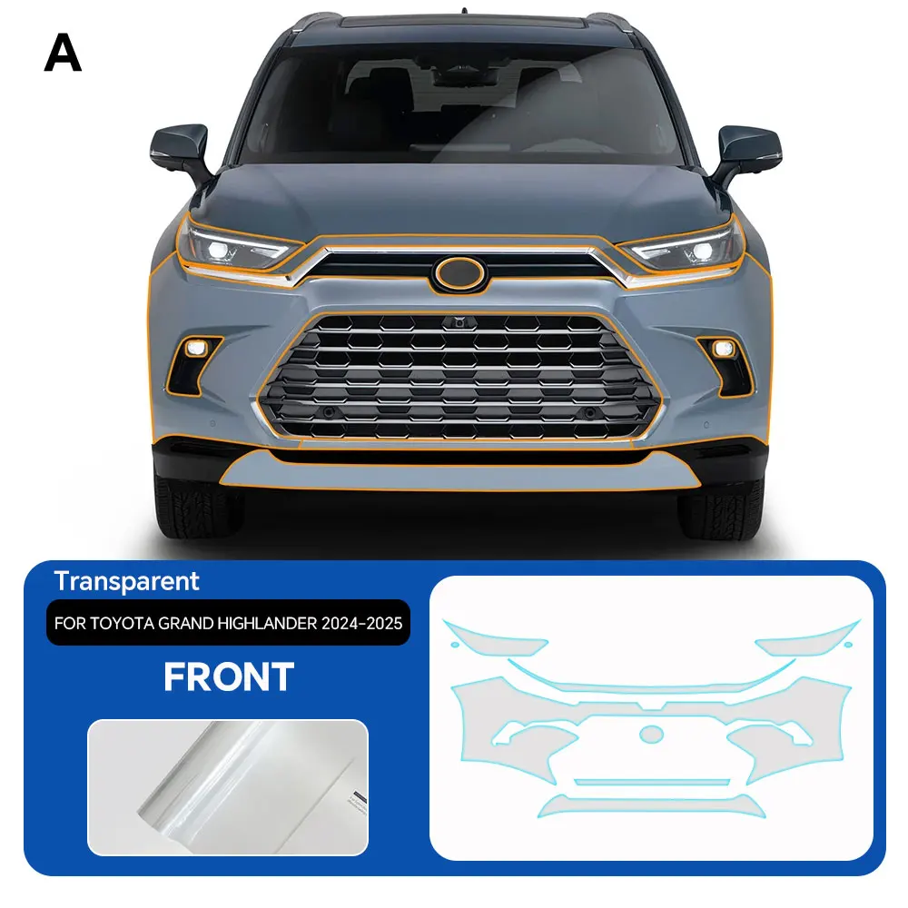 

For Toyota Grand Highlander 2024-25 TPU Bumper Scratch-Resistant Self-Healing Paint Protection Film Invisible Pre-cut PPF ﻿Kit