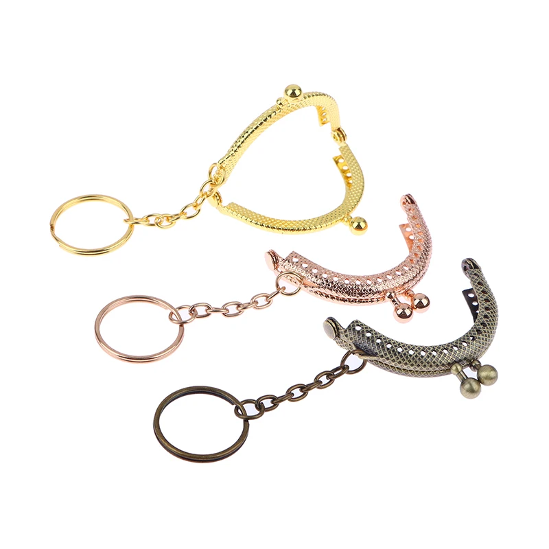 5CM Metal Purse Frame Fittings for Bag With Key Ring Hardware Kiss Clasp To The Bag Wallet Clutch Bags Sew Accessories