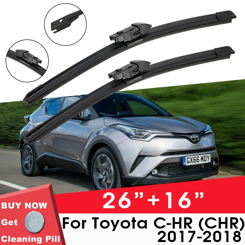 Car Wiper Blade Front Window Windshield Rubber Silicon Refill Wiper For Toyota C-HR (CHR) 2017-2018 26