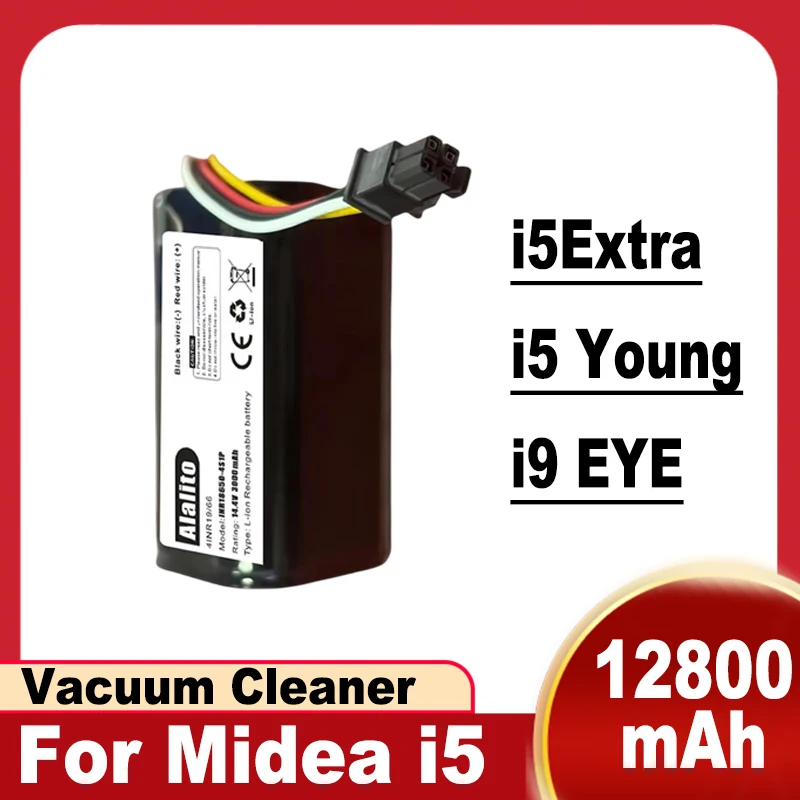 9800mAh, For Midea i5 Young Extra i9 EYE i50pro BP14435A Rechargeable Robot Vacuum Cleaner Battery 14.4V