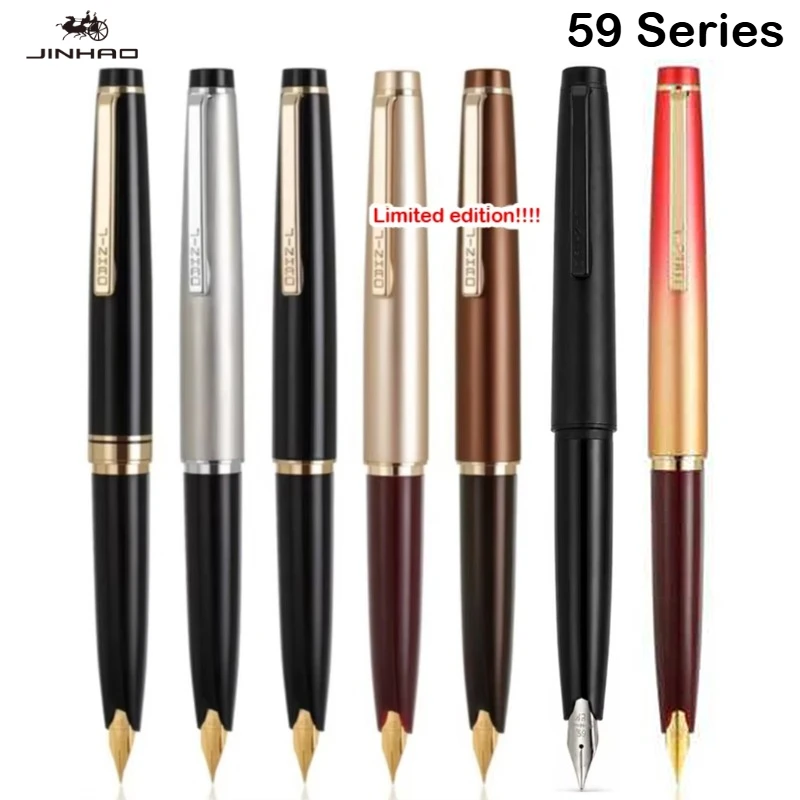 JINHAO 59 Penna Stilografica di Lusso Elegante con Pennino EF F a Cappuccio per Scrittura, Ufficio, Scuola, Cancelleria PK 80