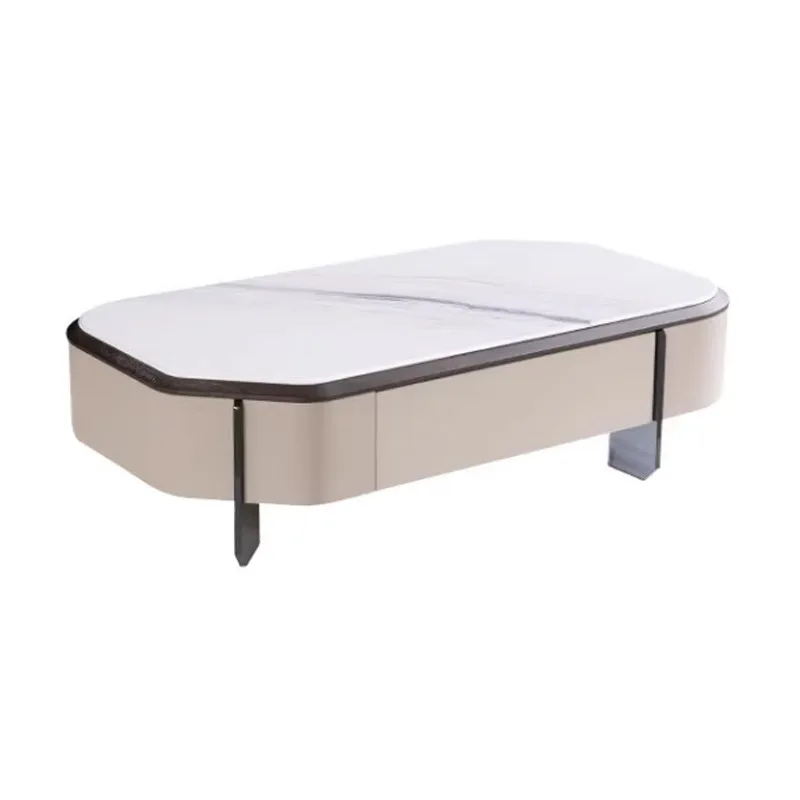 

Microcrystalline stone coffee table, TV cabinet modern and simple