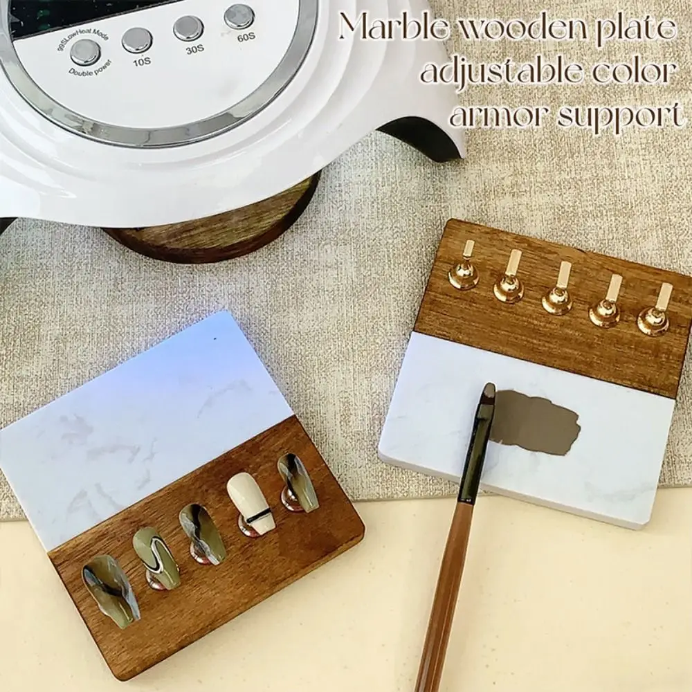 Square/Round Base Magnetic Nail Art Holder Strong Magnetic Reusable False Nail Stand Detachable 5 Nail Holders