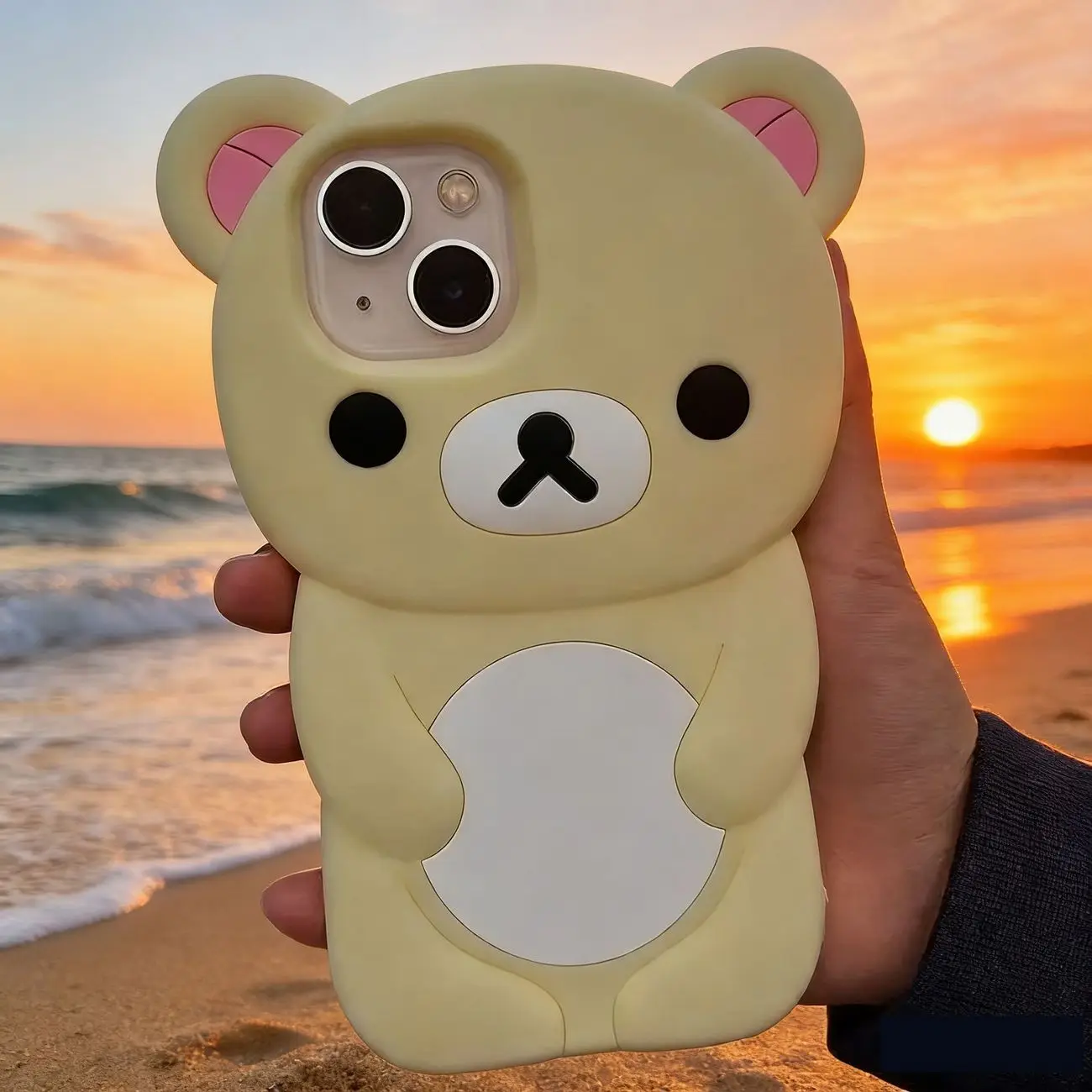 Anime Rilakkuma Girls Silicone Mobile Phone Case Kawaii Korilakkuma for Iphone13 14 15 16 17 18 Promax Case Protective Case