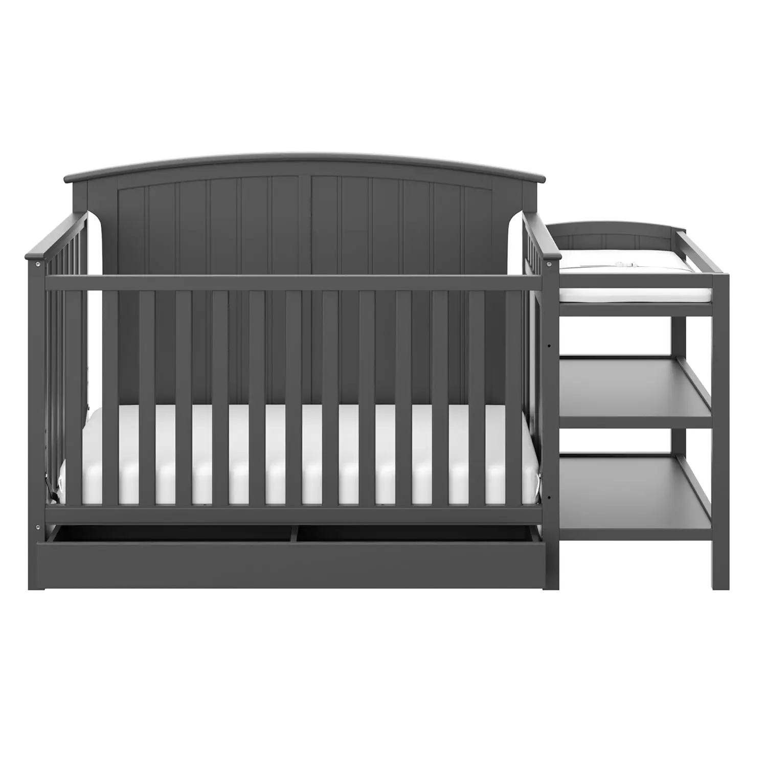 GREENGUARD Gold Certified, Crib and Changing Table Combo with Drawer, Converts to Toddler Bed, Daybed and Full-Size Bed