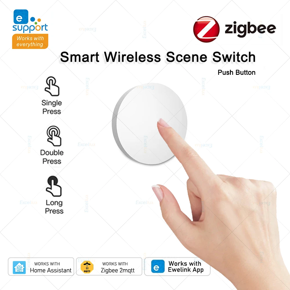 Inteligentny przełącznik Zigbee Przycisk Bezprzewodowy przełącznik scen Zdalne włączanie i wyłączanie Kluczowy kontroler EWelink Inteligentny przełącznik scenariusza automatyki domowej