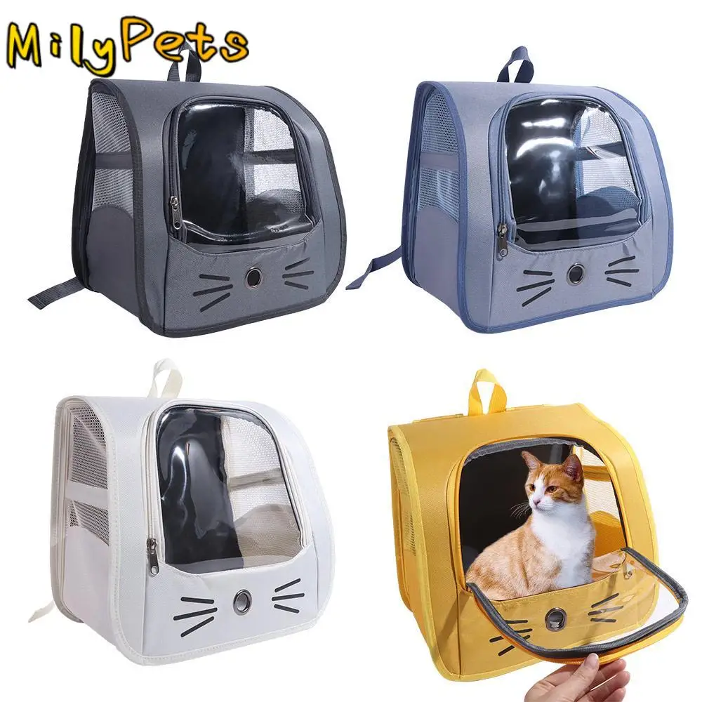 

Large Capacity Cat Carrier Bag Foldable Transparent Cat Backpack Bag Water-resistant Windproof Pet Dog Backpack Pet Supplies