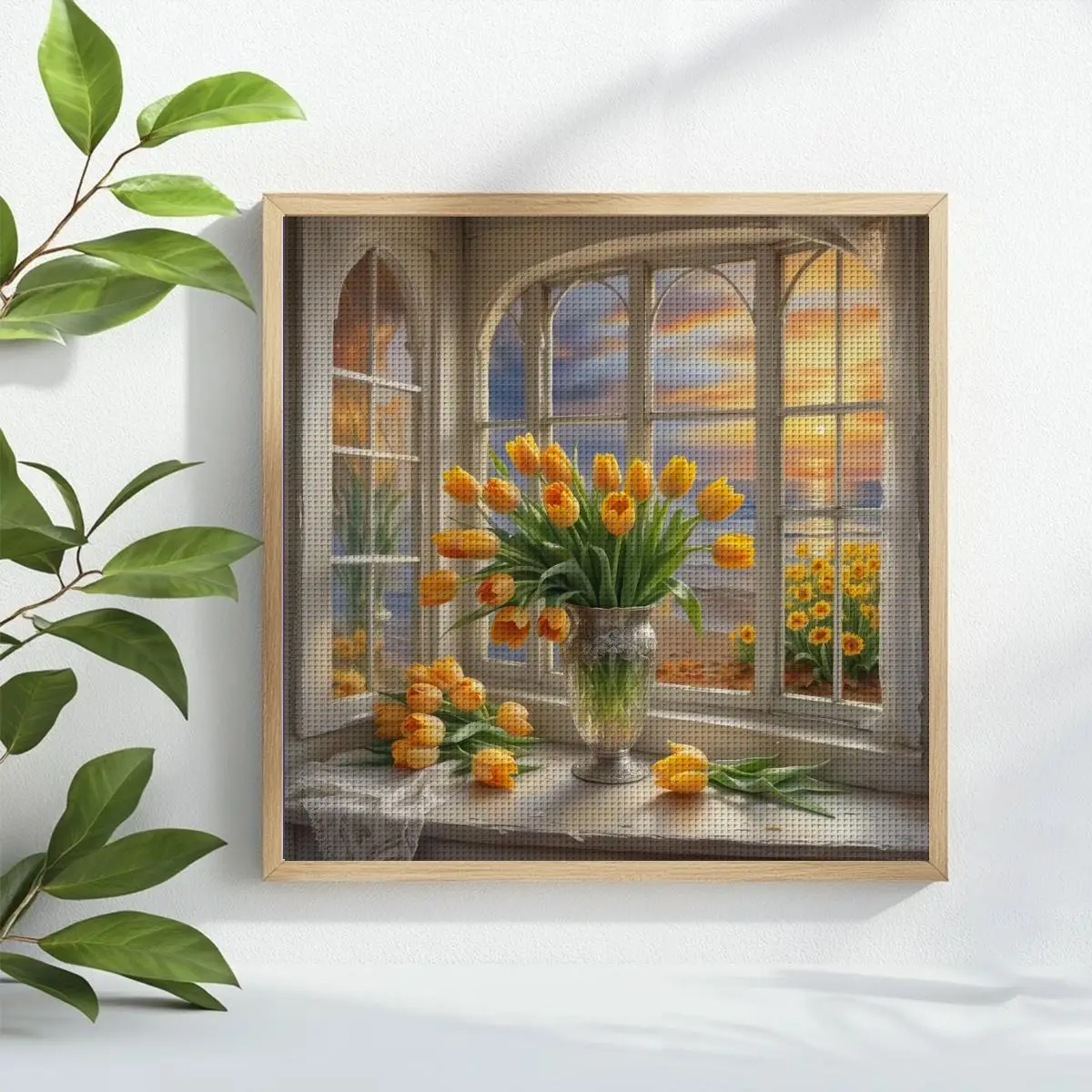 1 Stück 30x30 cm/11,8 Zoll Tulpen-Stickerei-Set DIY-Kit 11/14/16CT DIY-Stickerei-Set DIY-Kreuzstich-Set – Detail 2