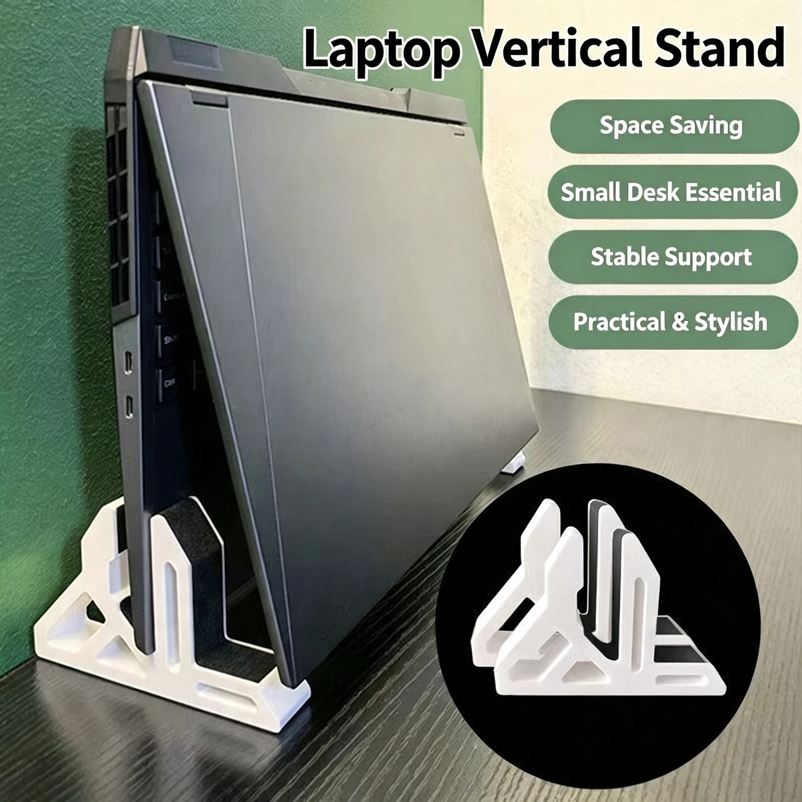 Vertical Stand For Laptop Desktop Holder With Anti‑Slip Strip For Laptop Tablet Phone Space‑Saving Upright Support Bracket