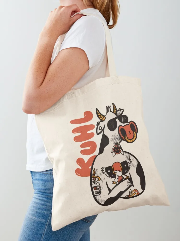 

Tattooed cow Cool cow Tote Bag Shopping bags tote bag screen Customizable tote bag cloth woman