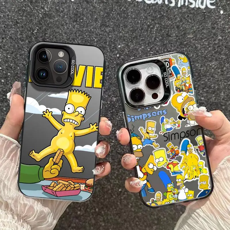 Cartoon The Simpsons Phone Case for IPhone 16 15 14 13 12 11 Pro Max X XR XSMAX 8 7 Plus Candy Matte Shockproof Back Cover