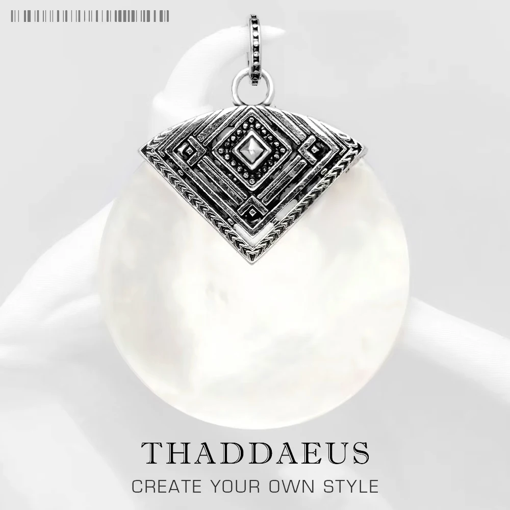 

Кулон из серебра 2019 пробы, с перламутром, с диском в африканском стиле, зима 925