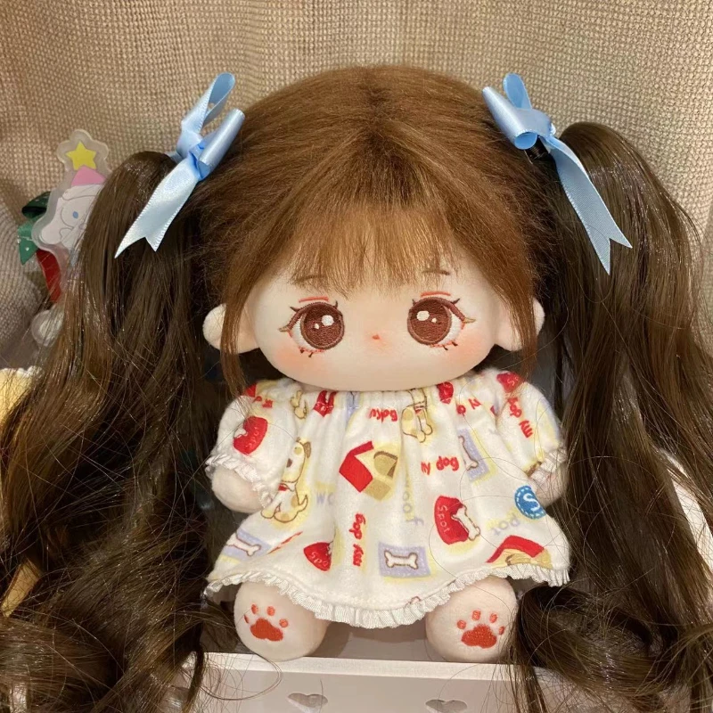 New Handmade 2pc Kawaii Nightdress 20cm Cute Doll Clothes Hairclip Doll's Accessories Cos Suit No Doll