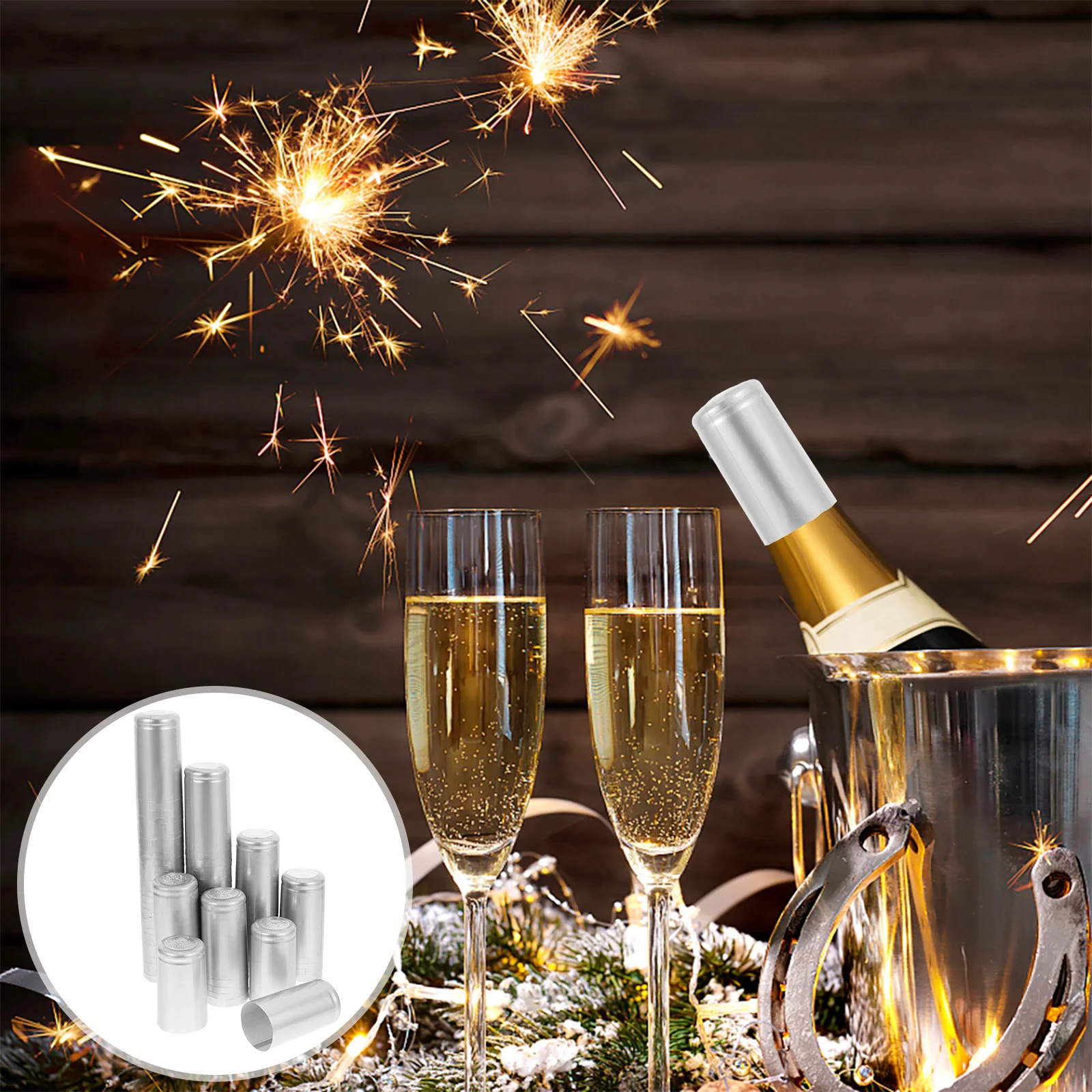 

100Pcs Wine Bottle Heat Shrink Capsules Red Wine Bottle Tops Covers for Home Winery Office Use Strong Wear Resistant PVC Shrink