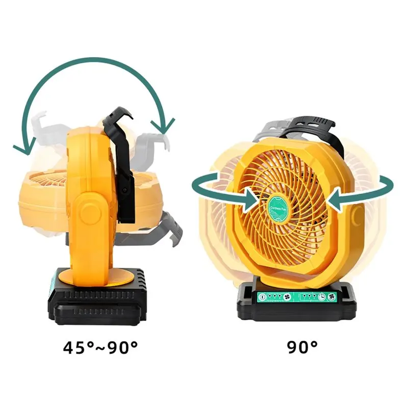 【A66I】Battery Powered Fan For DEWALT 20V Battery, Portable Fan With AC Adapter, Variable Speed, Timer Settings